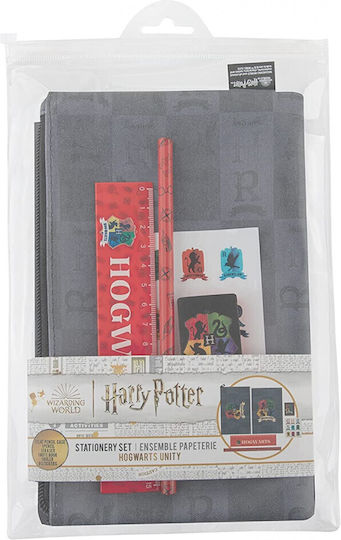 Cinereplicas Kinder Schreibwarenset mit Bleistift, Radiergummi, Notizbuch und Lineal