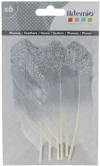Artemio Glitter Aripă de Artizanat Silver Set 6buc
