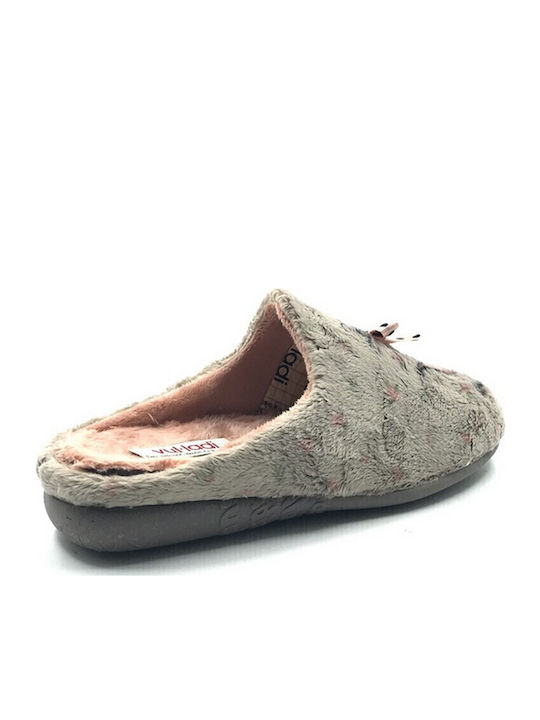 Women's Slippers with Animals Brown