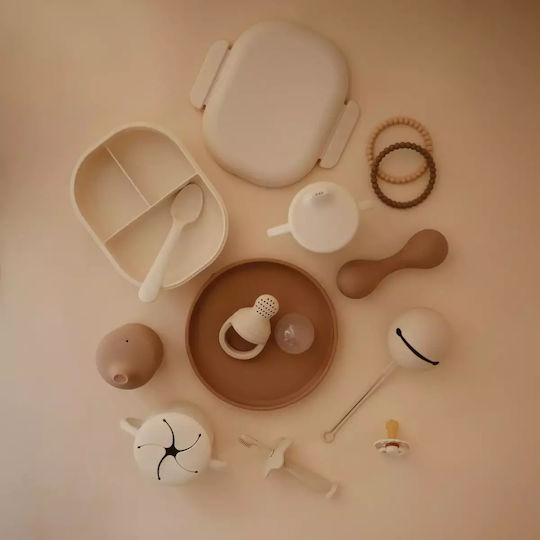 Mushie Set de mâncare pentru copii din plastic Verde