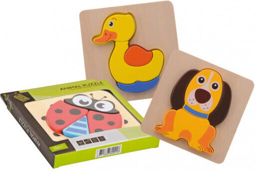 Wooden Kids Peg Puzzle Wooden Puzzle Duck Papaki 3pcs Joueco
