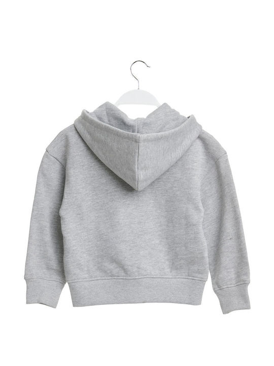 SugarFree Girls Cotton Hooded Sweatshirt with Zipper Gray