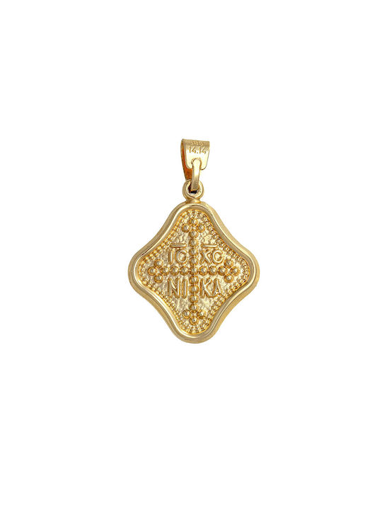 Pendant Kids Talisman Double Sided with Jesus Christ from Gold 14K AFK-21552Y