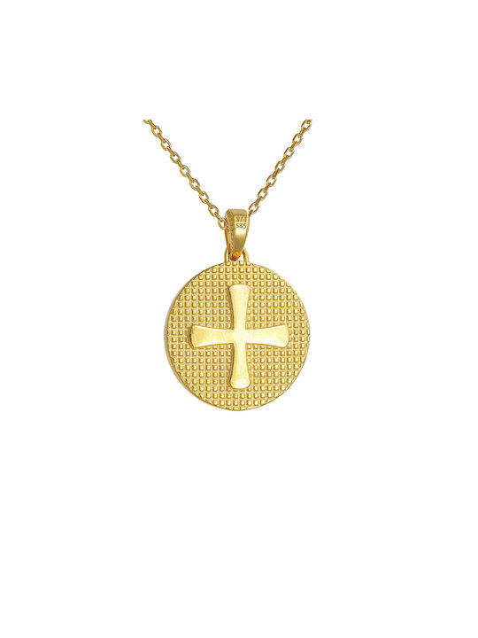 Pendant Kids Talisman Double Sided with Chain Constantine from Gold 14K AFK-21565YAL