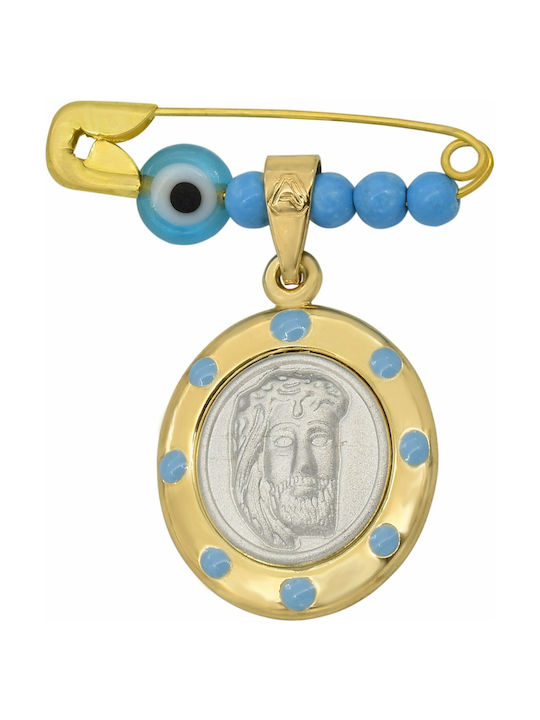 Pendant Kids Talisman with Jesus Christ from Gold 9K ΦΥ38-0