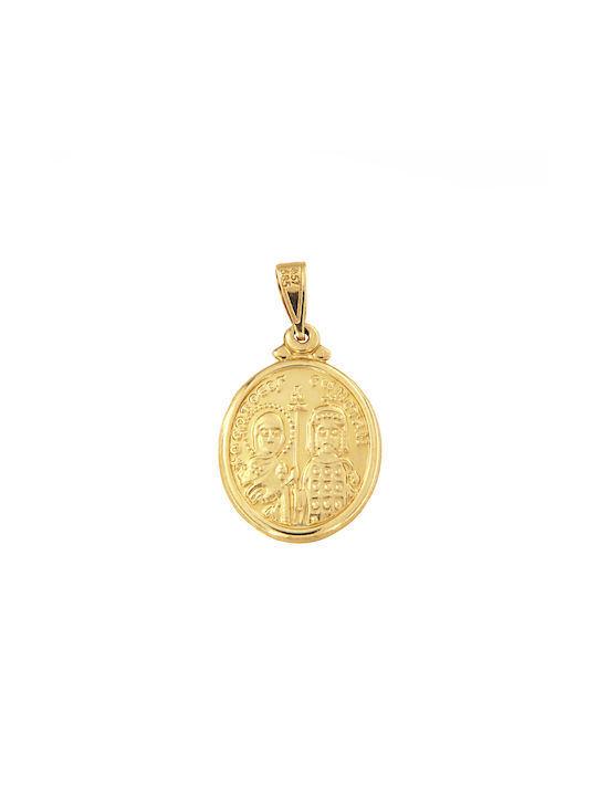 Pendant Kids Talisman Double Sided Constantine from Gold 14K FLD2114