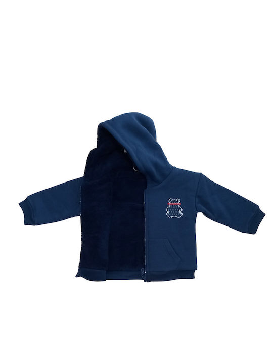 Trax Boys Furry Hooded Sweatshirt with Zipper Blue