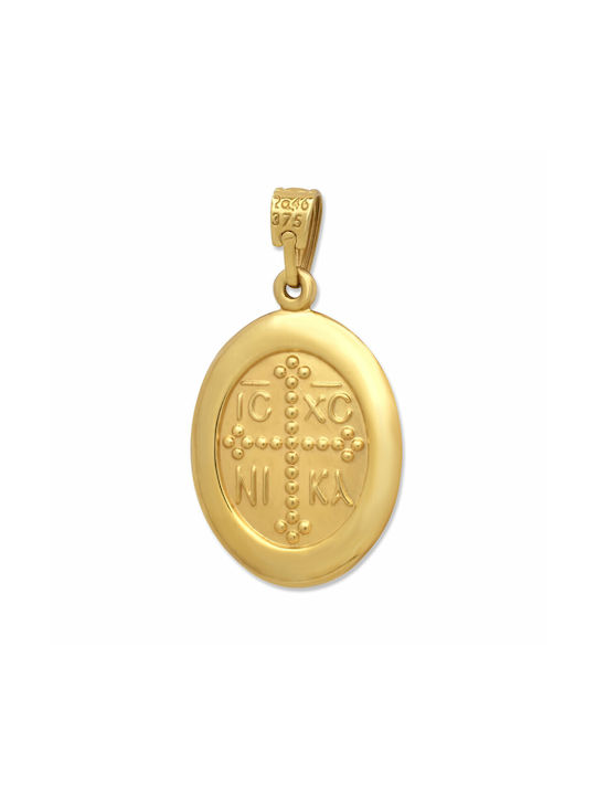 Pendant Kids Talisman Double Sided with Jesus Christ from Gold 9K XL272