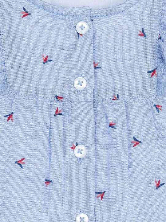 Kids Shirt Sleeveless Linen Light Blue