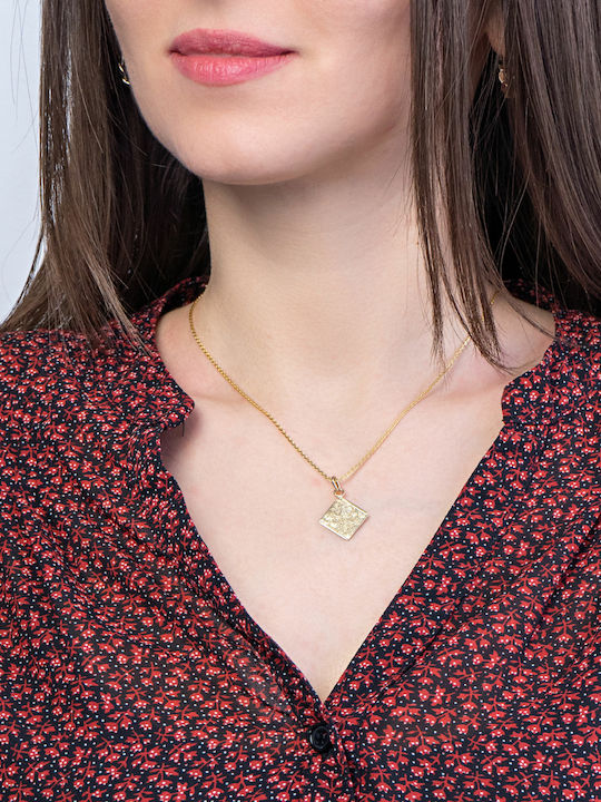 Kiriakos Gofas Pendant Kids Talisman Double Sided Konstantinato made of Gold 14K KN305