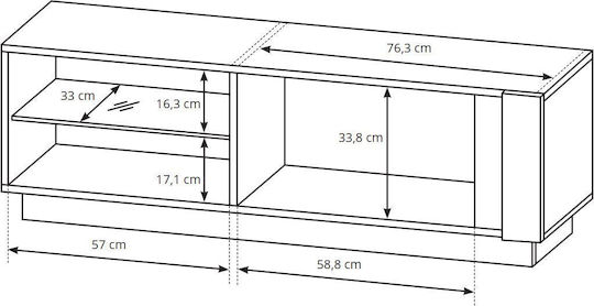 TV Stand Wooden Artisan / Graphite L138.1xW40xH45.5cm