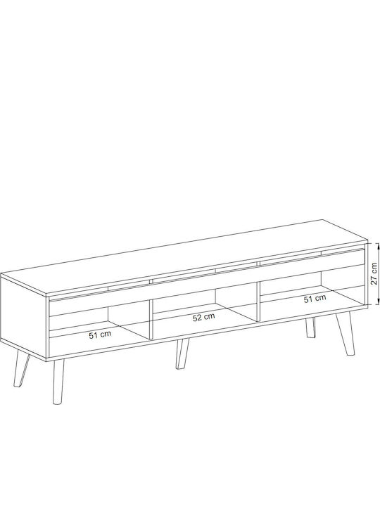 Nordi Artisan TV Stand Black L160xD40xH50cm