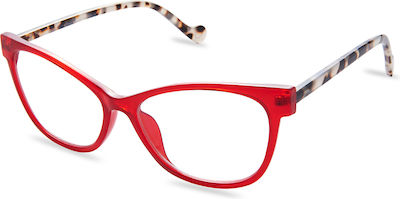 Nordic Vision Women's Reading Glasses +3.50 in Red color