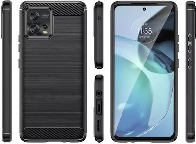 Techsuit Carbon Silicone Back Cover Black (Moto G72)