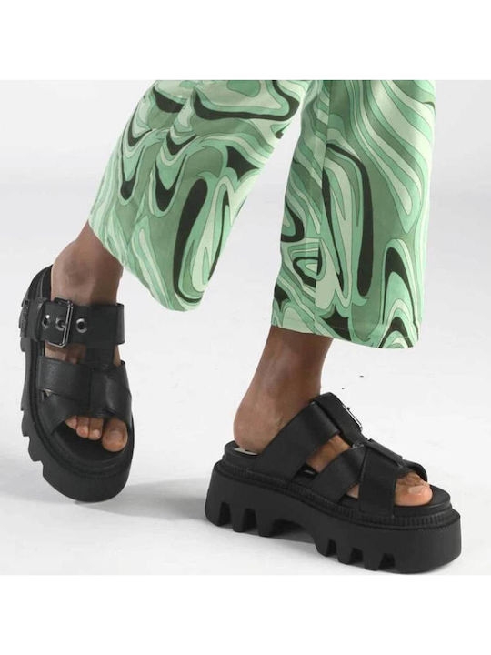 Women's Flat Sandals in Black Color