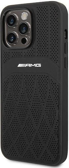 Mercedes-Benz Leather Back Cover Πλαστικό Μαύρο (iPhone 14 Pro Max)