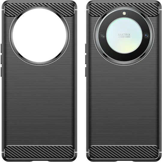 Techsuit Carbon Umschlag Rückseite Silikon Schwarz (Honor Magic5 Lite)