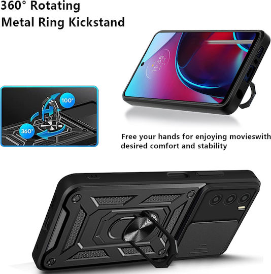Techsuit CamShield Series Back Cover Πλαστικό / Σιλικόνης Μαύρο (Oppo A16s)