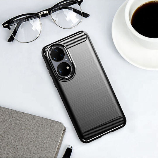 Techsuit Carbon Back Cover Σιλικόνης Μαύρο (Huawei P50 Pro)