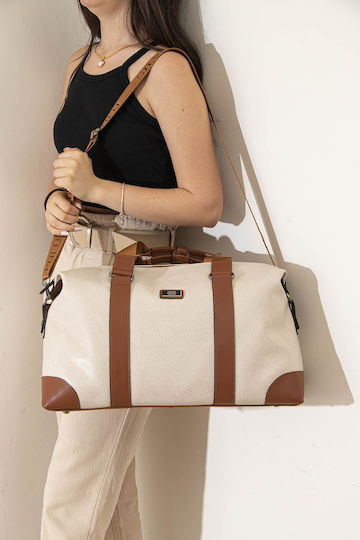 Silver & Polo Sack Voyage Beige made of Artificial Leather L60xW20xH32cm