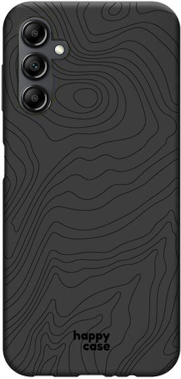 HappyCase Print Задна корица Силикон с Каишка Черен (Galaxy A14)