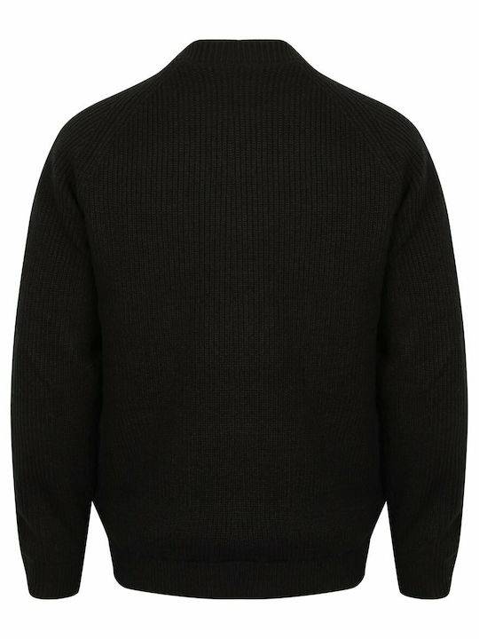 Tokyo Laundry Men's Knitted Cardigan with Zipper Black