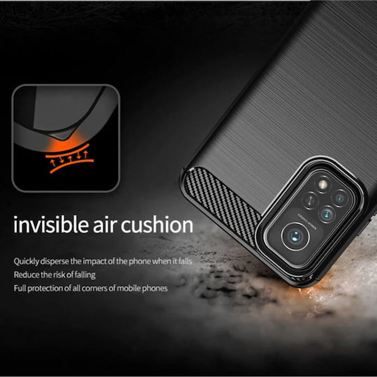Techsuit Carbon Umschlag Rückseite Silikon Schwarz (Xiaomi Mi 10T / Mi 10T Pro)