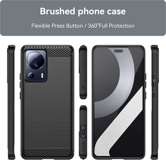 Techsuit Carbon Back Cover Σιλικόνης Μαύρο (Xiaomi 13 Lite)