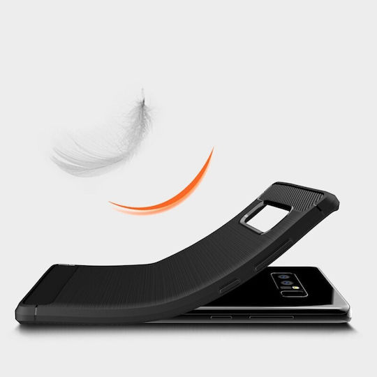 Techsuit Carbon Umschlag Rückseite Silikon Schwarz (Galaxy Note 8)