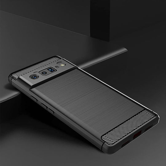 Techsuit Carbon Umschlag Rückseite Silikon Schwarz (Google Pixel 6 Pro)