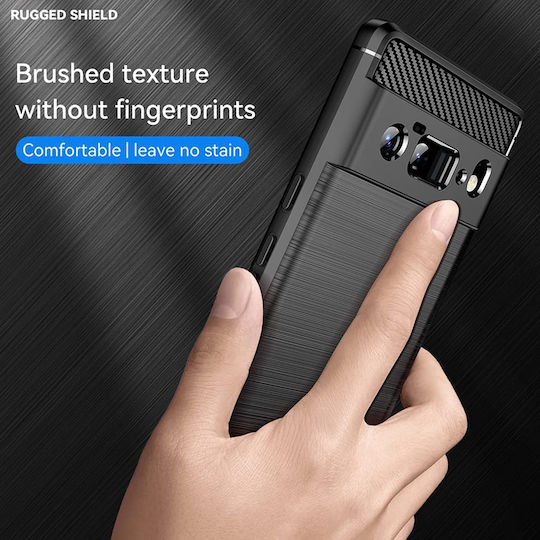 Techsuit Carbon Umschlag Rückseite Silikon Schwarz (Google Pixel 6 Pro)