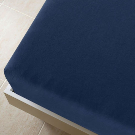 vidaXL Sheet Double with Elastic 140x200cm. Blue