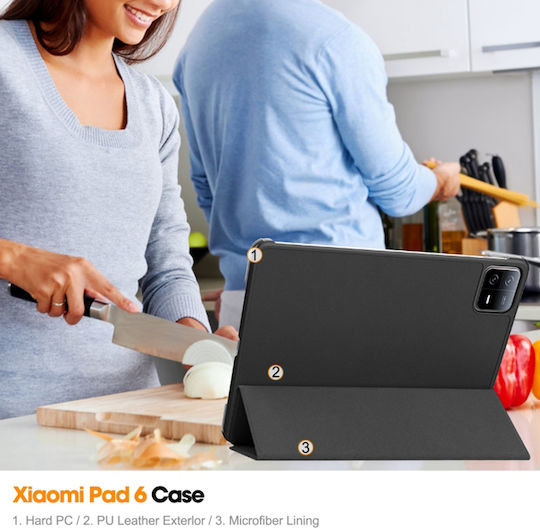 Techsuit FoldPro Flip Cover Μαύρη (Xiaomi Pad 6)
