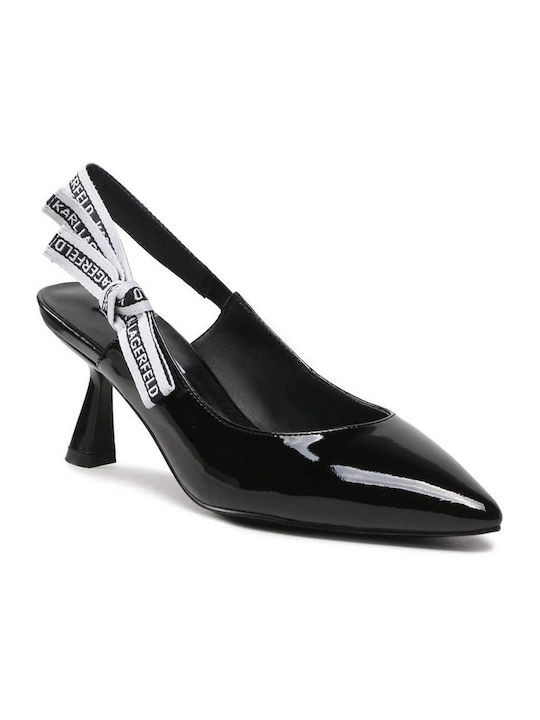 Karl Lagerfeld Pantofi cu toc cu Curea Negre