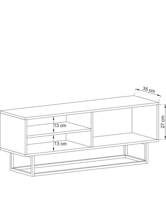 TV Stand Wooden Beige L120xW37xH47cm