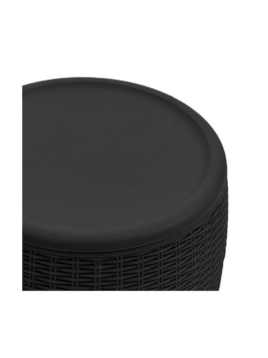 Stool Outdoor Black 42.5x42.5x44cm