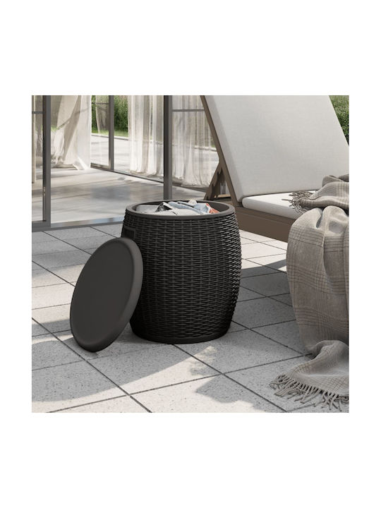 Stool Outdoor Black 42.5x42.5x44cm