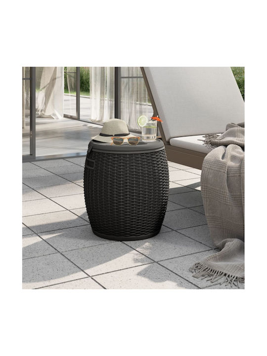 Stool Outdoor Black 42.5x42.5x44cm
