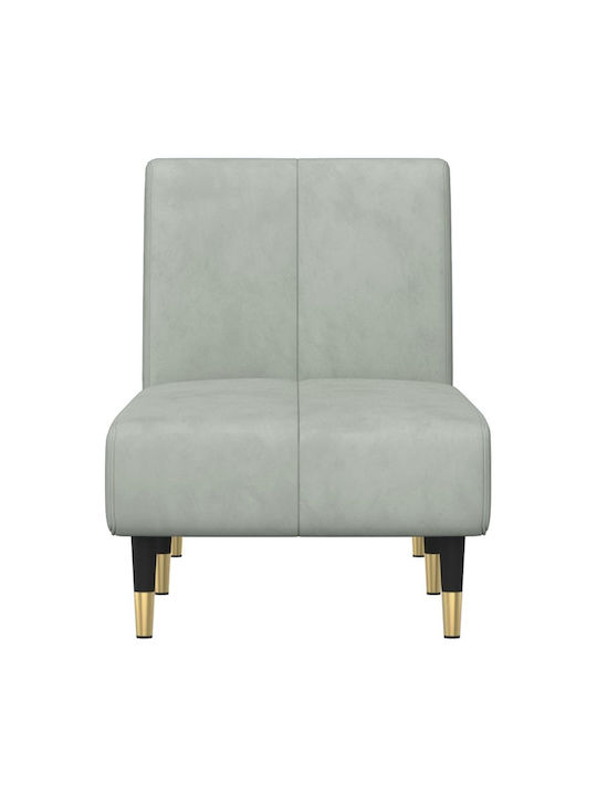 Velvet Recliner Gray L155xW55xH33cm