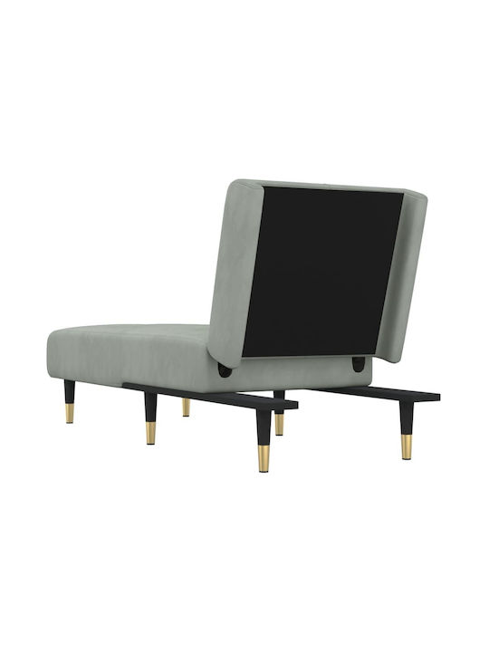Velvet Recliner Gray L155xW55xH33cm