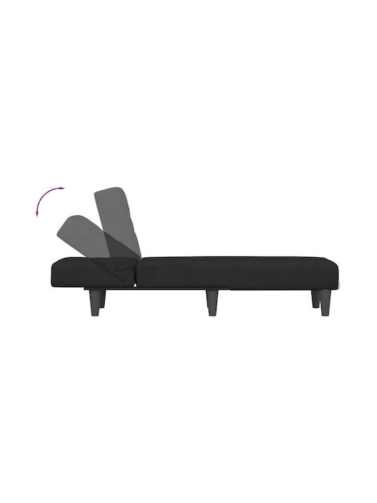 Modern Recliner Catifea Negru L155xW55xH33buc