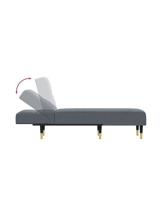 Modern Recliner Samt Gray L155xW55xH33cm