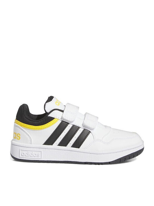 Hoops Hoops 3.0 CF Kids Sports Shoes Basketball with Hoop & Loop Closure Cloud White / Core Black / Bold Gold