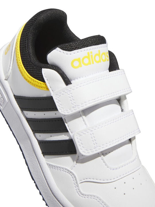Hoops Hoops 3.0 CF Kids Sports Shoes Basketball with Hoop & Loop Closure Cloud White / Core Black / Bold Gold