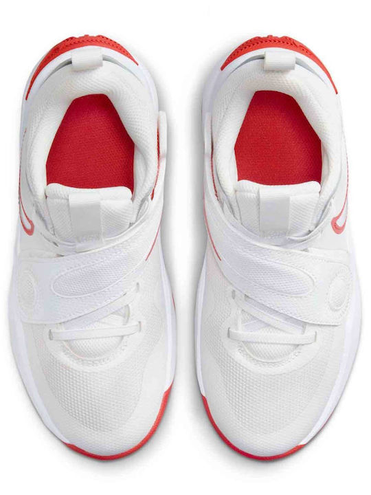 Team Hustle D 11 Kids Sports Shoes Basketball with Laces Summit White / Track Red