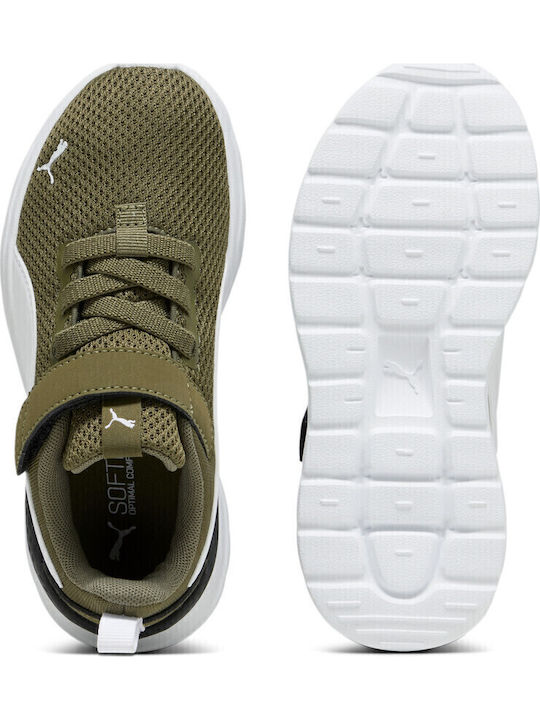 ANZARUN LITE AC PS Kids Sports Shoes Running with Hoop & Loop Closure Khaki