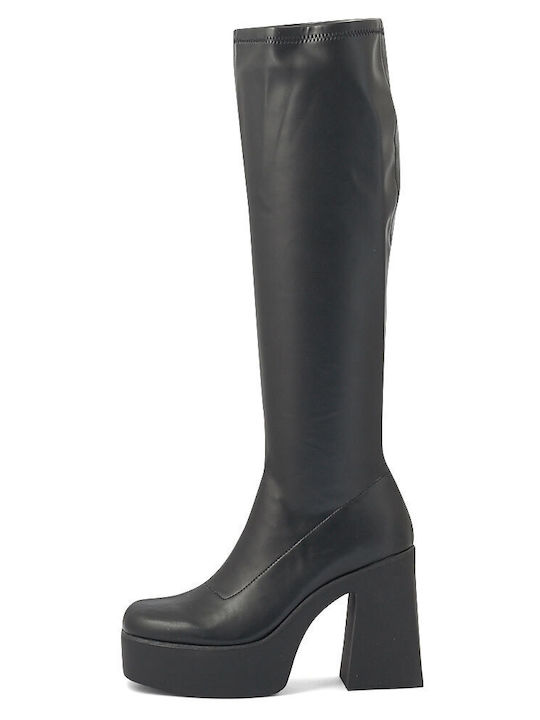 Aldo Synthetic Leather High Heel Women's Boots with Zipper Black