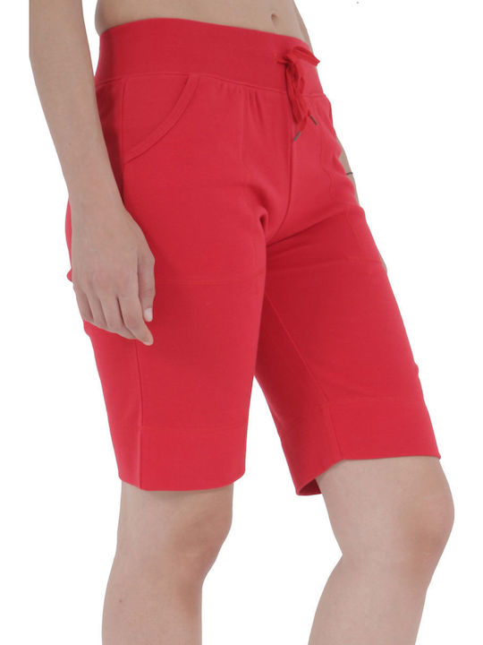 Damen Sportliche Bermuda Rot