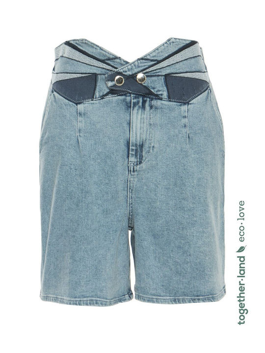 Damen Bermuda Jean Blau