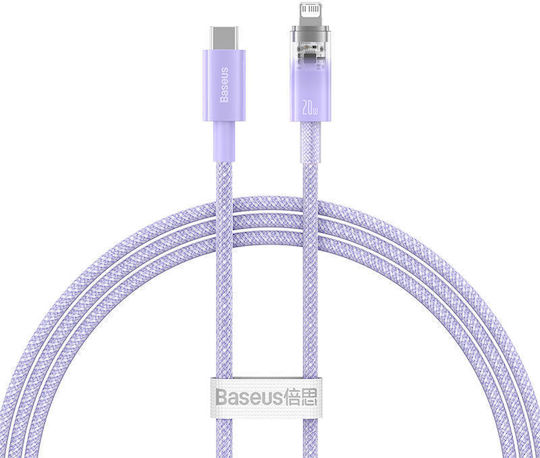 Baseus Explorer Braided USB-C to Lightning Cable 20W Purple 1m